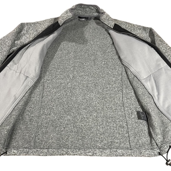 New Balance Men’s Diamond Quilted Zip Black Gray Sweater Fleece Jacket S Small - Picture 2 of 9